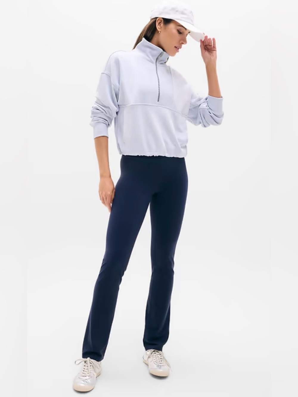 ATHLETA SEASOFT RIB 1/4 ZIP POPOVER, SIZE SP